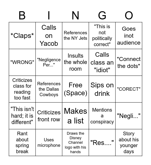 Bingo Card