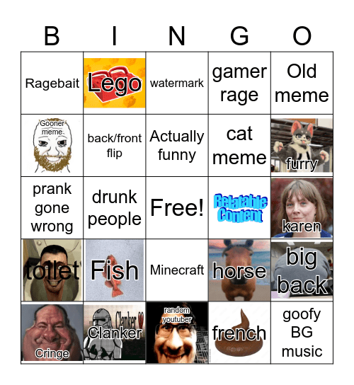 Unusual bingo 11 Bingo Card