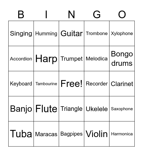 Play To Pay Bingo Card