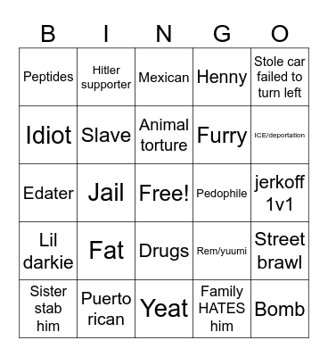 Jojopets disstrack bingo Card