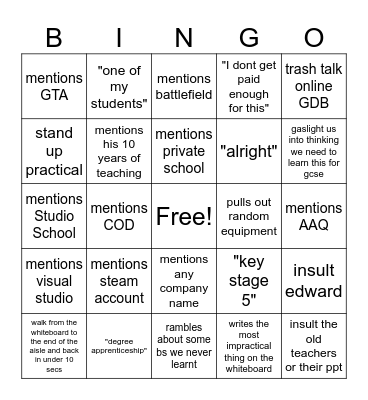 MR JOHNSON Bingo Card