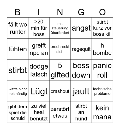 elden ring Bingo Card