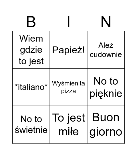 Mimi bingo Card