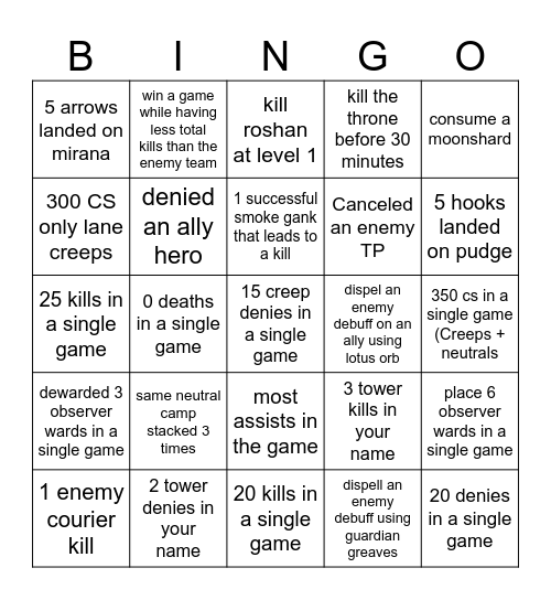 ENT SKILL CHECK BINGO Card