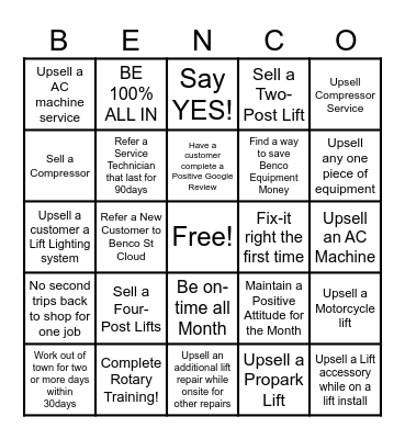BENCO BINGO Card