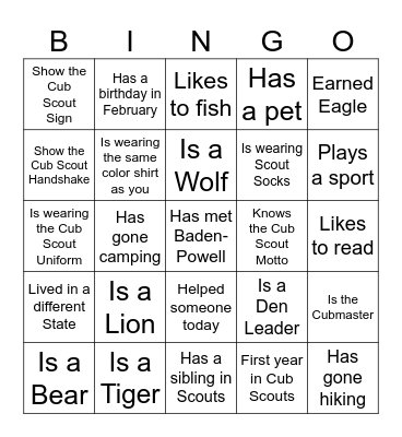 Blue and Gold Bingo Card