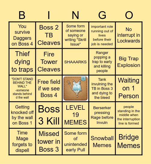FORKED TOWER BINGO Card