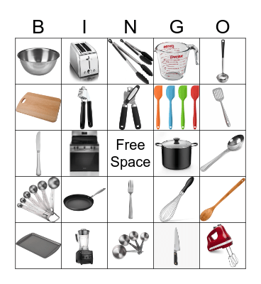 Cooking Bingo Card