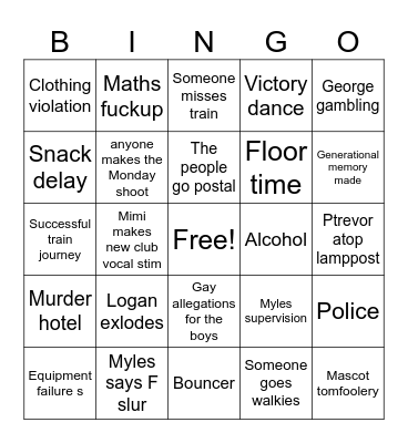 BUCS Bingo Card