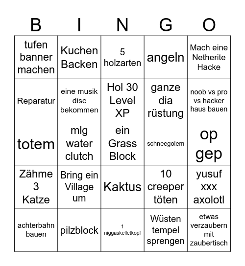 Julian vs Yusuf Bingo Card