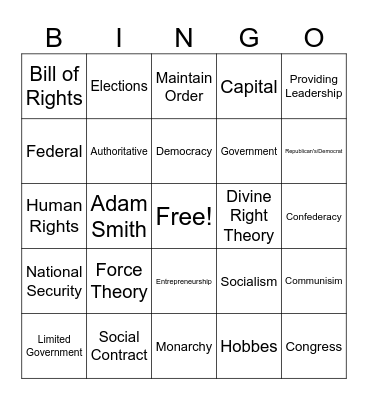 5th and 6th period 2/20/26 Bingo Card