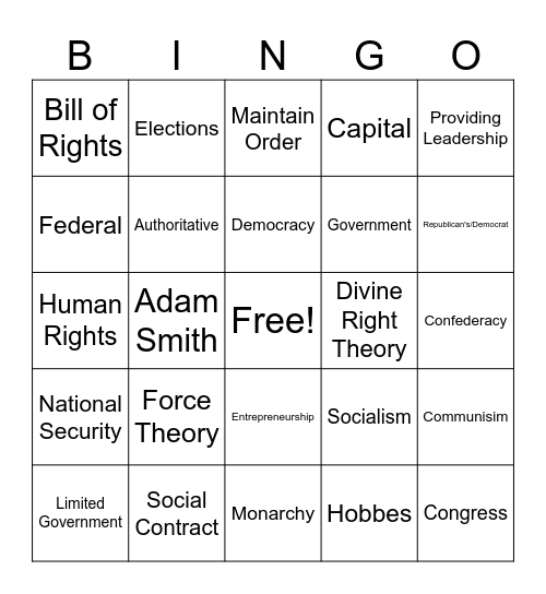 5th and 6th period 2/20/26 Bingo Card