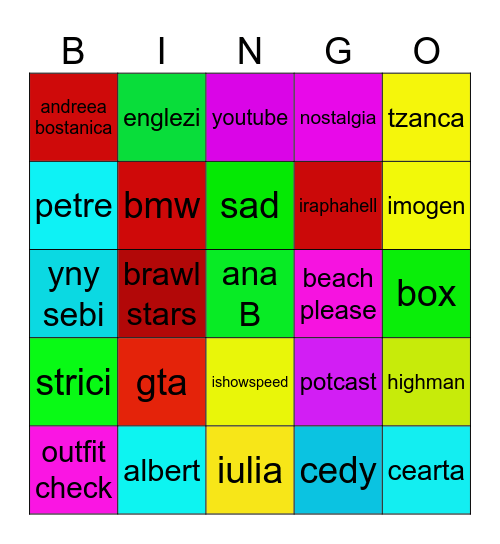 binco off Bingo Card