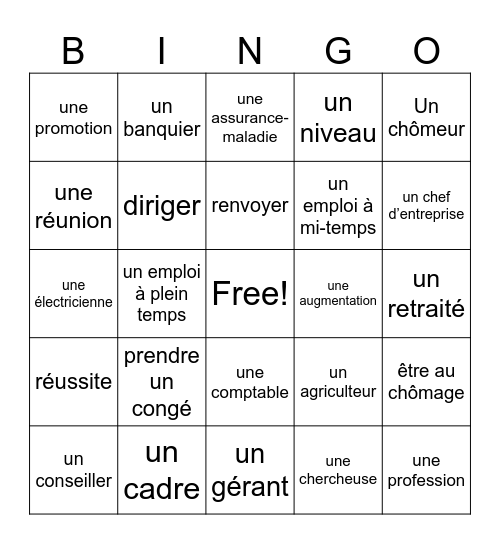 13B Vocab Bingo Card