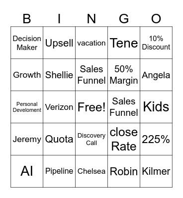 Jim Bingo Card