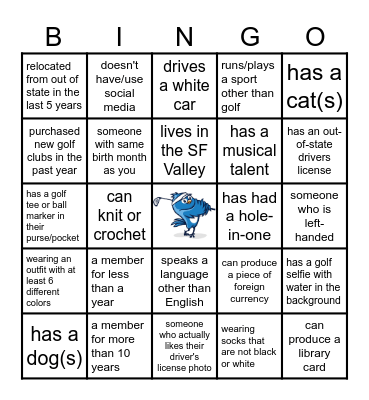 Who's that Lady? Bingo Card