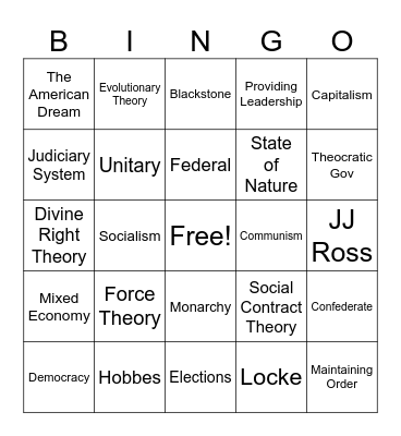 Period #6 2/20/26 Bingo Card