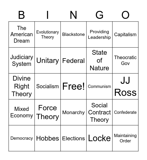 Period #6 2/20/26 Bingo Card