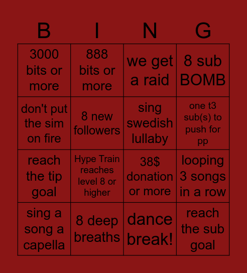 18K ROSES Bingo Card