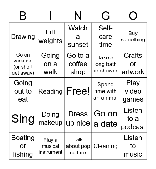 Pleasant Events Bingo Card