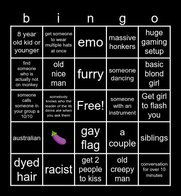 Omegle Bingo Card