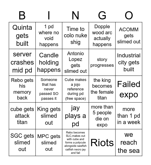 Dih bingo Card