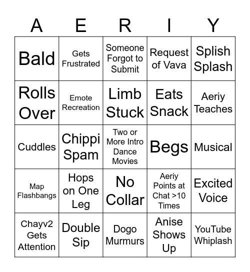 Persuading Cat Bingo Card