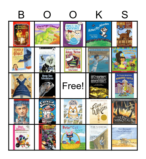 Book and Adventure Bingo Card