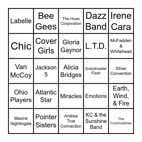 DISCO DAZE 3.0 Bingo Card