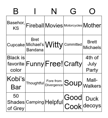 Celebrate ROBIN Bingo Card