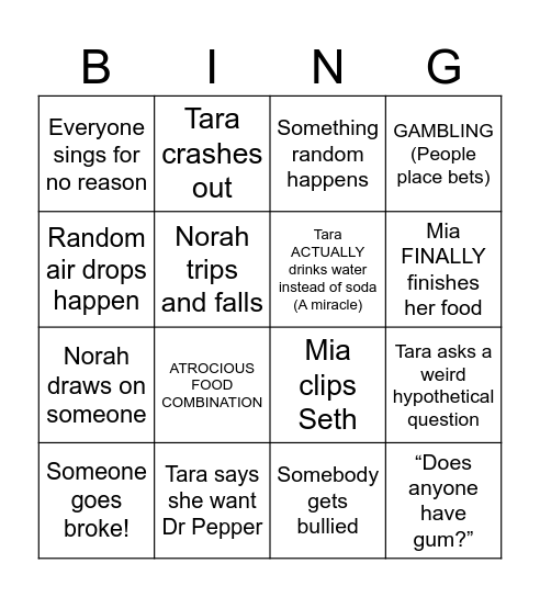 Jazz Fest BINGO Card