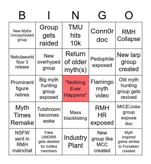 2026 RMC BINGO Card