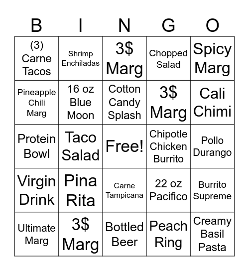 WIN WIN WIN Bingo Card