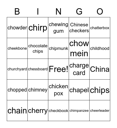 /CH/ BINGO Card