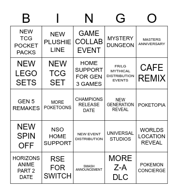 POKEMON DAY 2026 Bingo Card