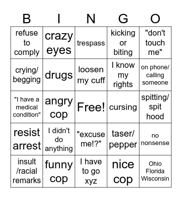 Marshie Karen Bingo Card