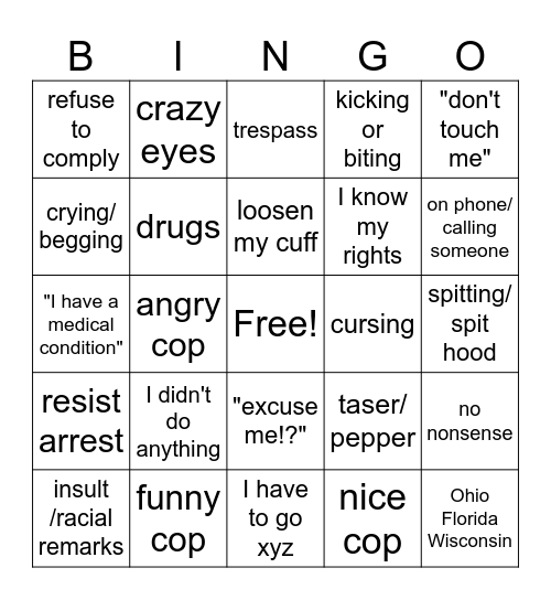 Marshie Karen Bingo Card