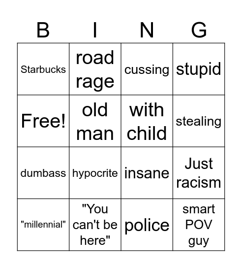 Karen Bingo Card