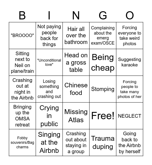 Oop! Bingo Card