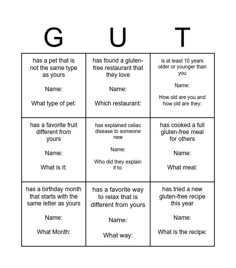 Find Someone who... Bingo Card