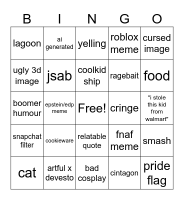Pinterest Bingo Card