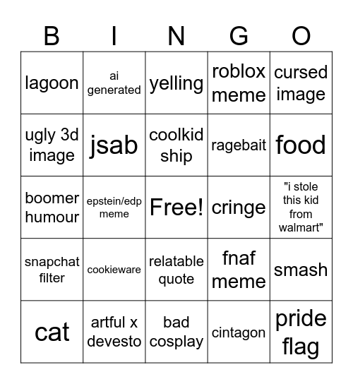 Pinterest Bingo Card