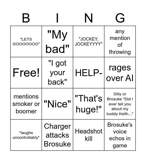 Left 4 Dead 2 Bingo Card