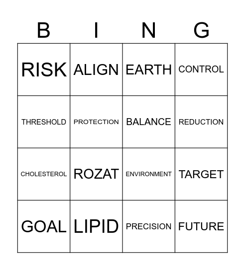 GOAL Bingo Card
