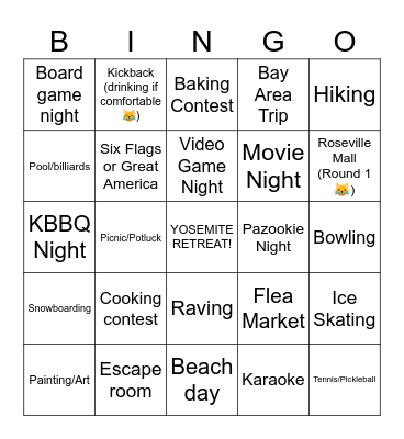 #INCLUDE SOCIALS Bingo Card