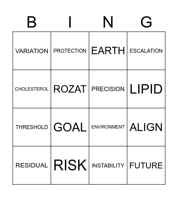 GOAL Bingo Card