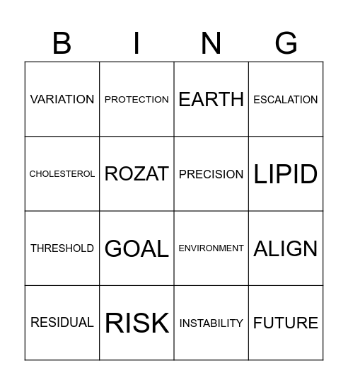 GOAL Bingo Card