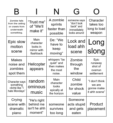 28 years later bingo Card