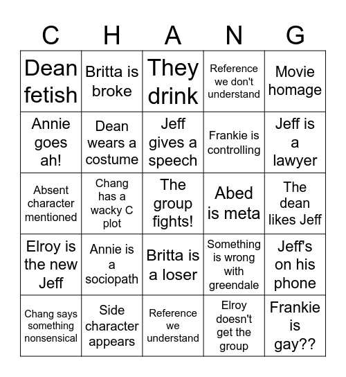 Community Bingo Card