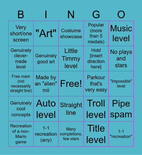 SMM Easy Bingo Card Bingo Card